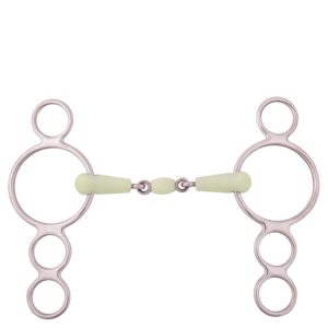 BR Dubbel Gebroken Pessoa Watertrens Apple Mouth 4-rings 18 mm | Minihorseshop