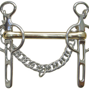 Harry's Horse Liverpoolstang gold brass 2 sleutelgaten 14mm | Minihorseshop