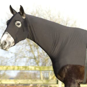 QHP Lycra halsbeschermer Zwart | Minihorseshop