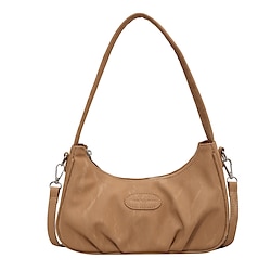 Dames Schoudertas Hobo-tas aguette zak PU-nahka Dagelijks Grote capaciteit Effen Kleur Zwart Khaki Beige miniinthebox | Minihorseshop