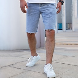 Voor heren Jeans Korte spijkerbroek Vetoketju nappi Zak Effen Comfort Ademend Buiten Dagelijks Uitgaan Modieus Casual blauw miniinthebox | Minihorseshop