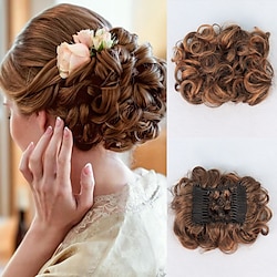 Chignons Knot Clip-in Synthetisch haar Haar stuk Haarextensies Gekruld Klassiek Feest Alledaagse kleding Verjaardag Kastanjebruin miniinthebox | Minihorseshop
