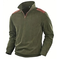 Voor heren Sweatshirt Sweatshirt met kwartrits Leger Groen Opstaande boord Effen Lapwerk Kleurenblok Sport Outdoor Dagelijks Feestdagen Streetwear Basic Casual Lente Herfst Kleding Hoodies miniinthebox | Minihorseshop