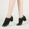 Dames Latin schoenen Oefen het trainen van dansschoenen Prestatie Opleiding Hakken Cuba-hak Ronde Teen Veters Volwassenen Zwart Rood miniinthebox | Minihorseshop